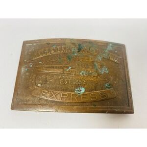 Wells Fargo Express Surveyors Dept. Brass Belt Buckle Vintage
